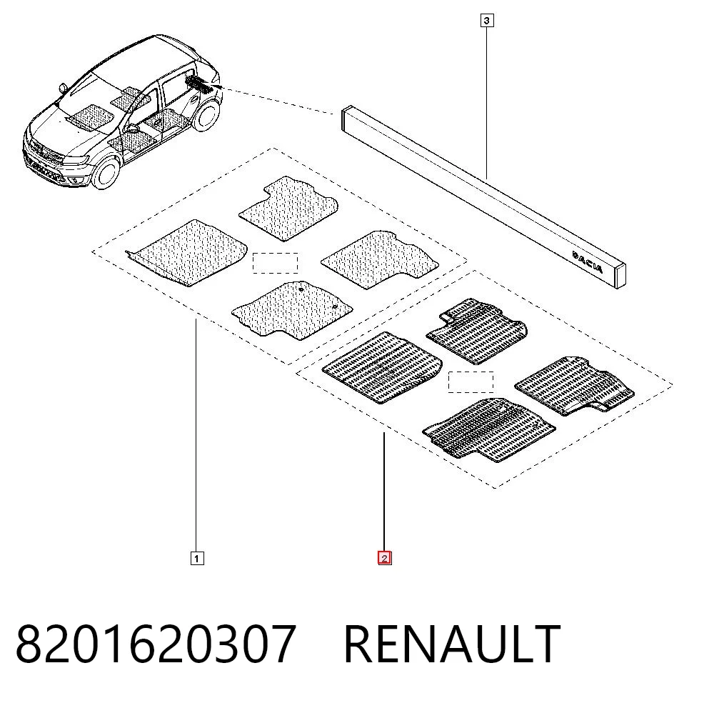 Alfombrillas de coche Dacia Logan II sedán (L8_) (2012 - 2026) precio, desde 87,12 EUR