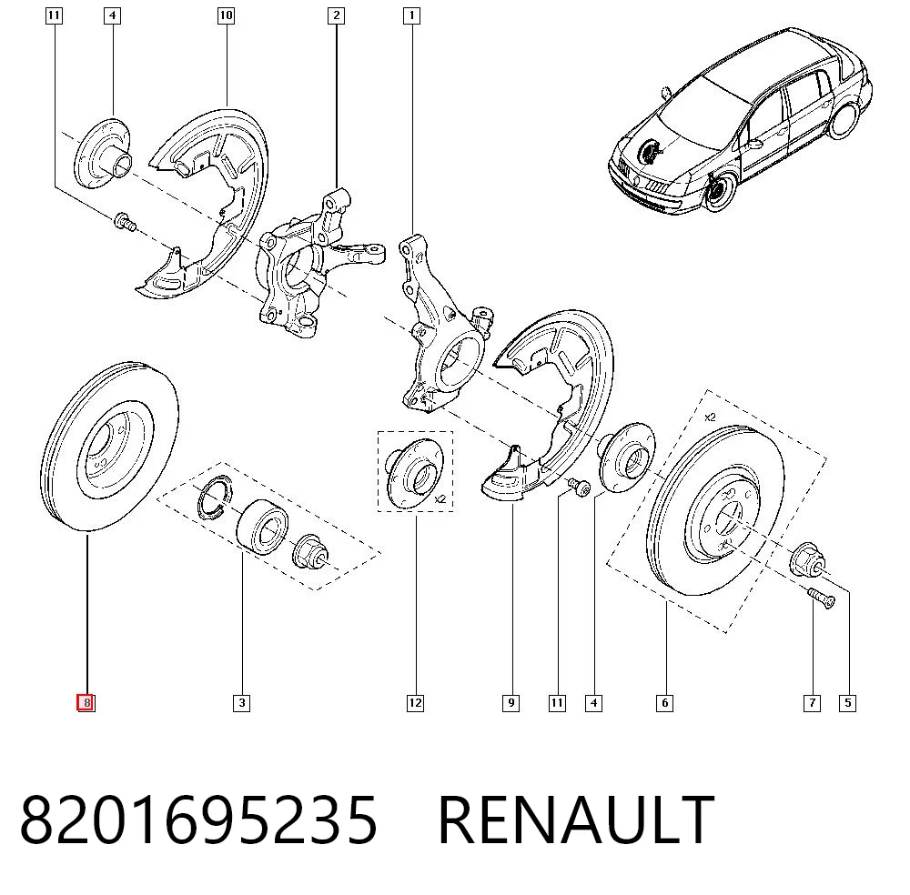 Disco de freno delantero para Renault Espace IV (JK0)