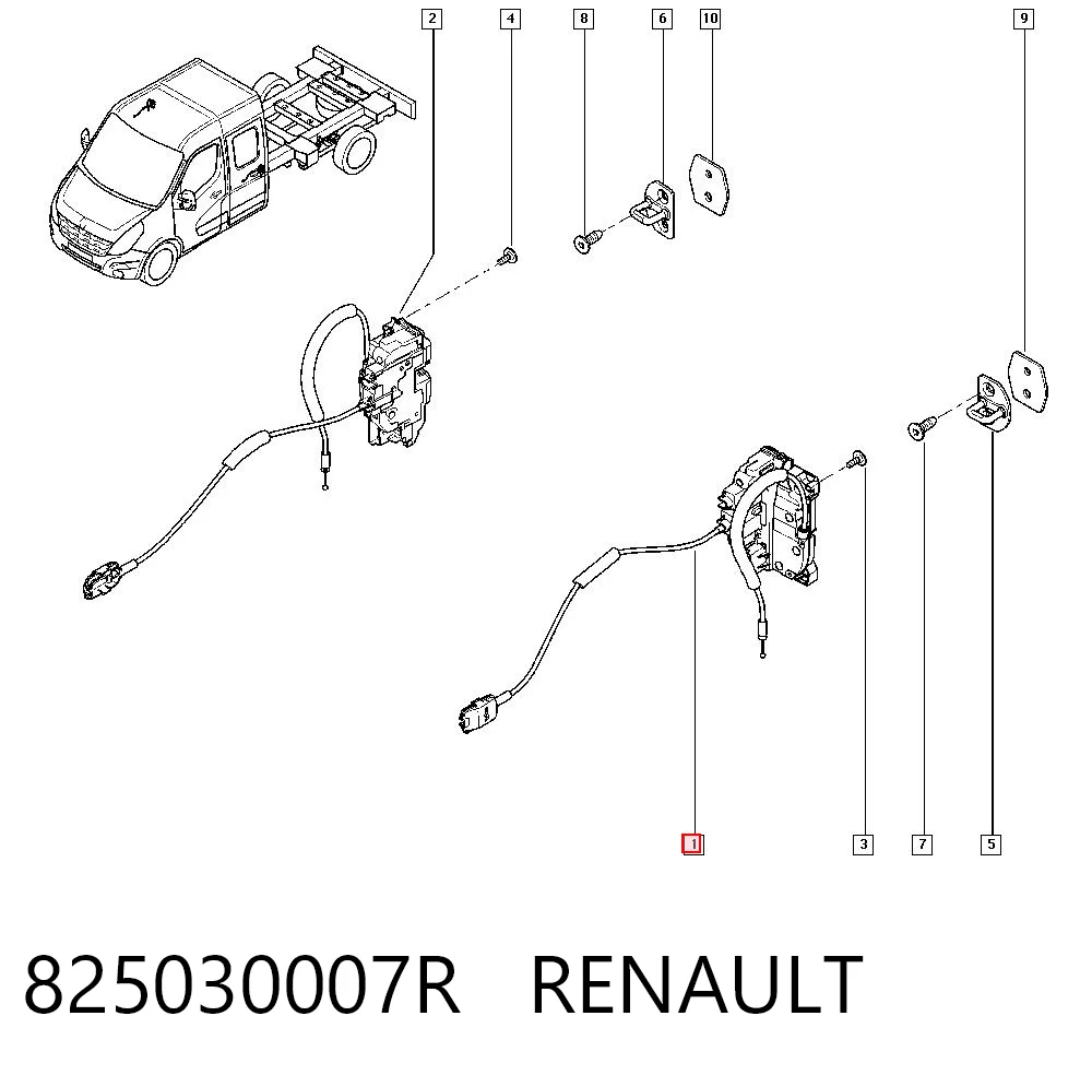 Cerradura de puerta para Renault Master III FV