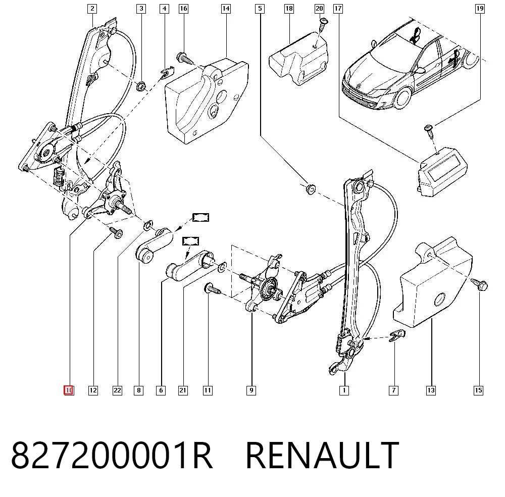 Mecanismo elevalunas delantero derecha Megane III hatchback (2008-2026) original desde 61,41 €