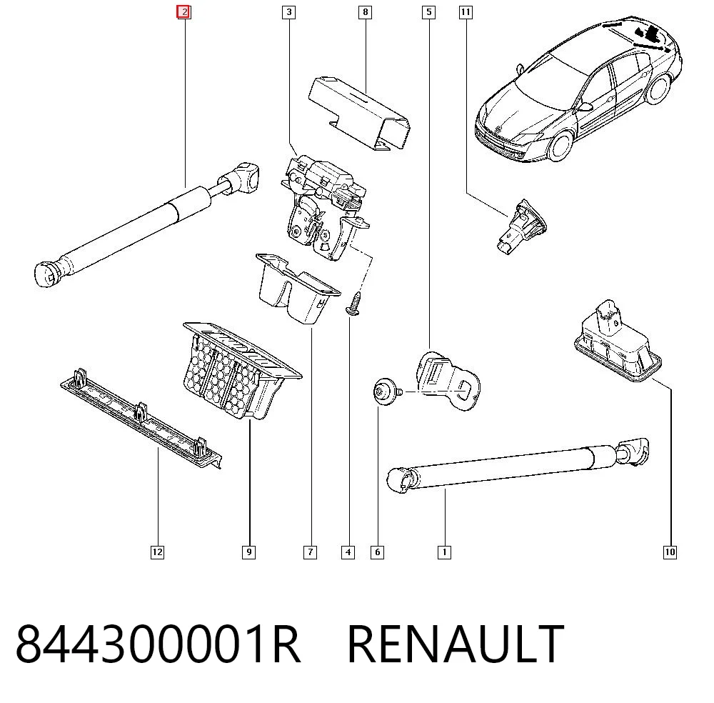 Comprar Amortiguador de puerta trasera Laguna III BT0, BT1