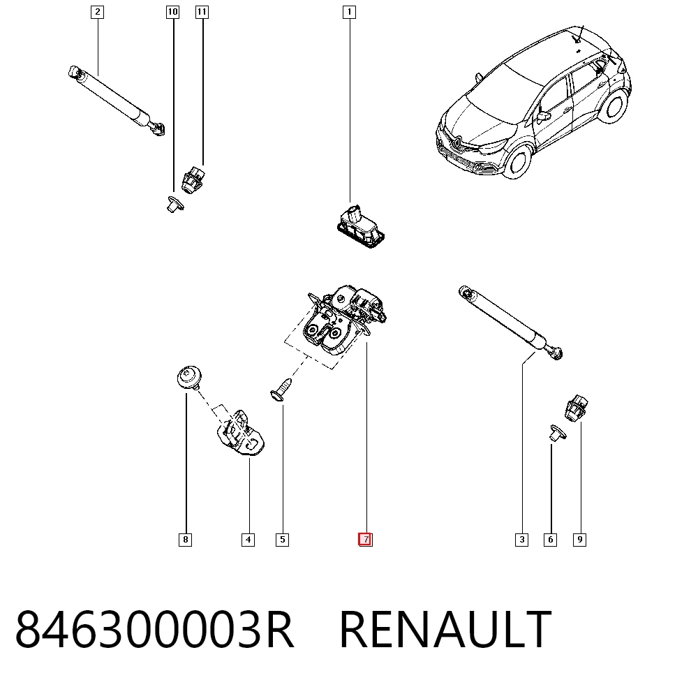  Cerradura de maletero Renault DUSTER 2