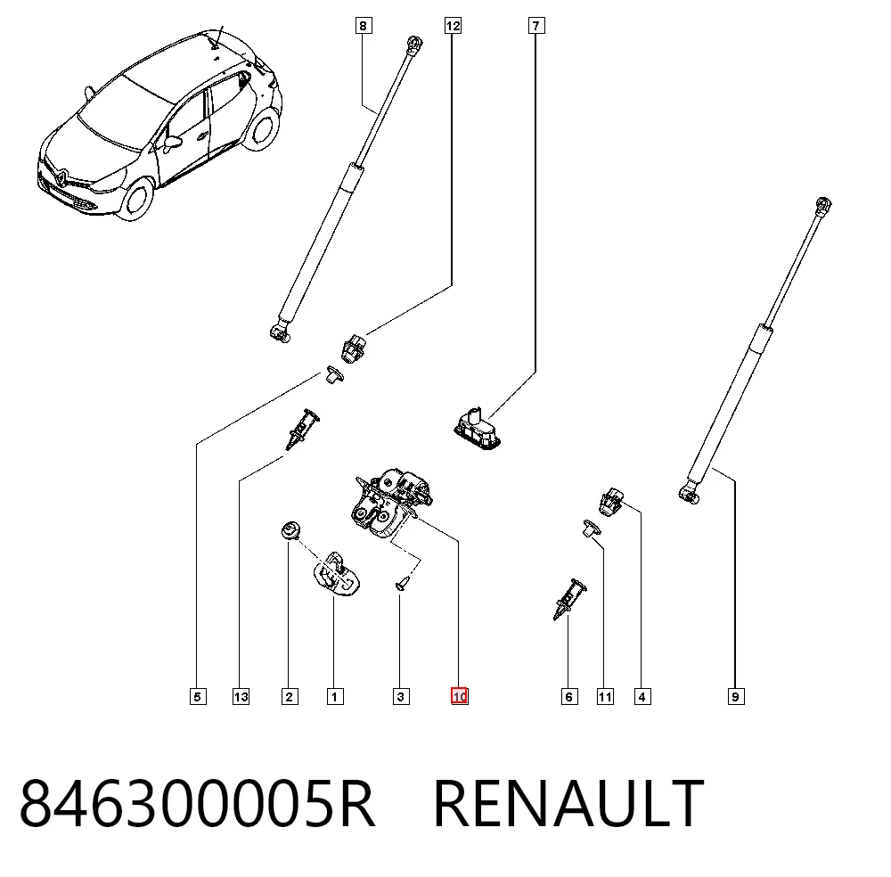 Cierre del maletero para Renault DUSTER II HM