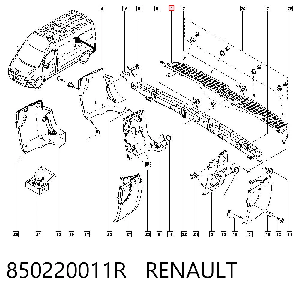 Defensa trasero Renault Master III (2010-2024)