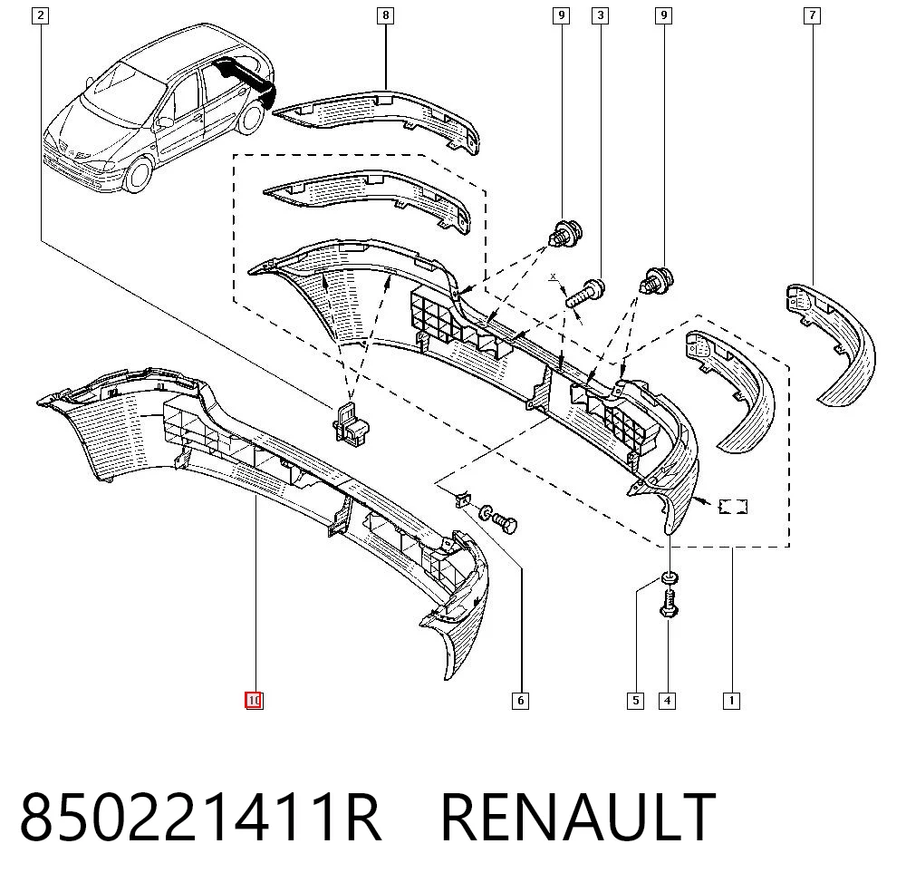 Comprar Parachoques trasero Renault Scenic I JA0, JA1, FA0