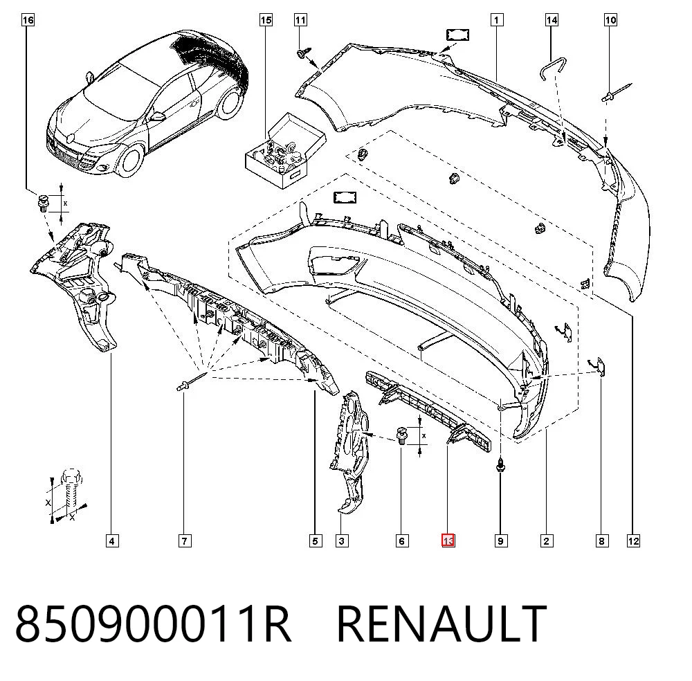 Comprar Refuerzo de parachoques trasero Renault Megane III DZ0, DZ1 a bajo precio