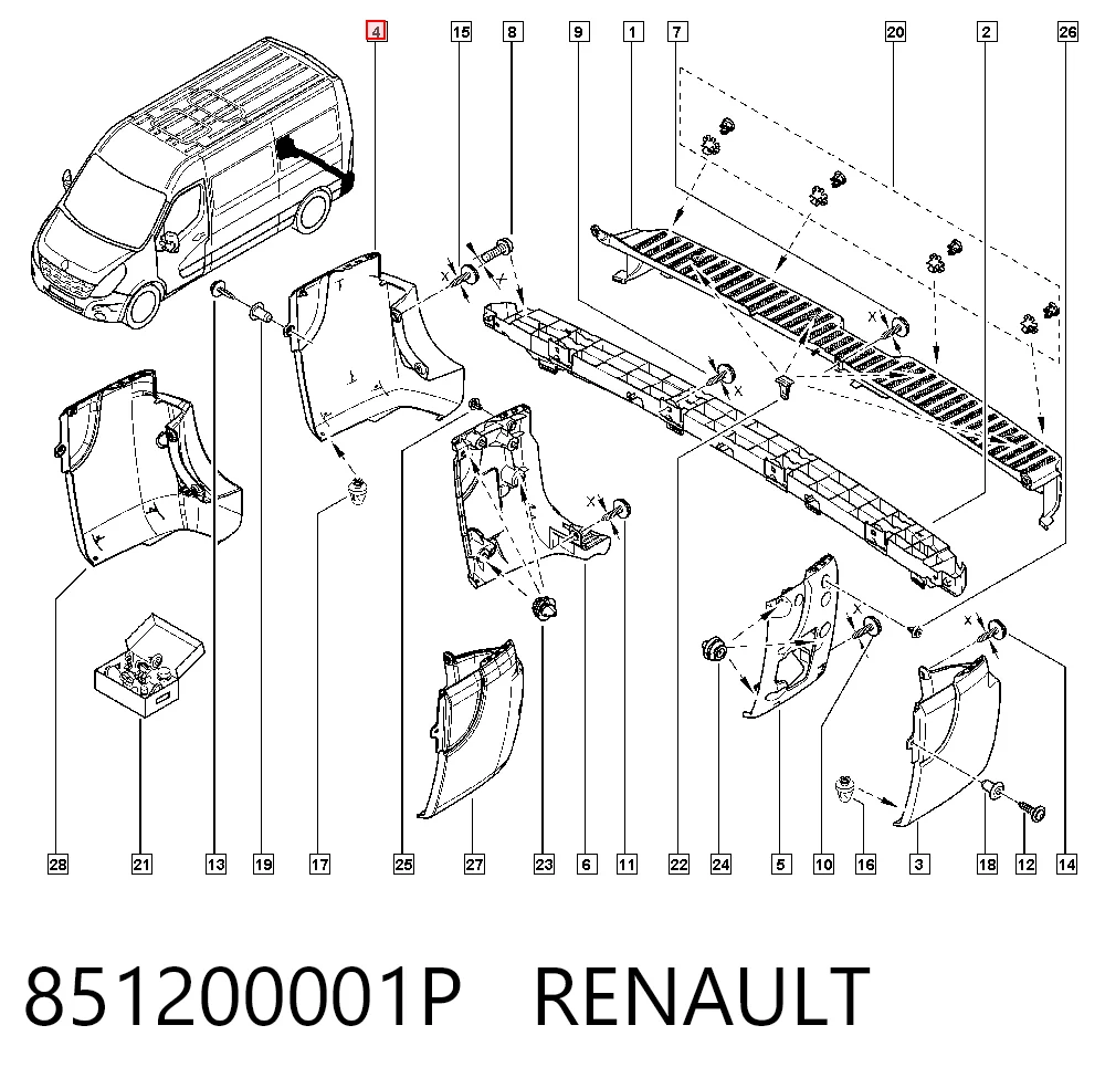 Comprar 95529546 Peugeot/Citroen Parachoques trasero, parte derecha