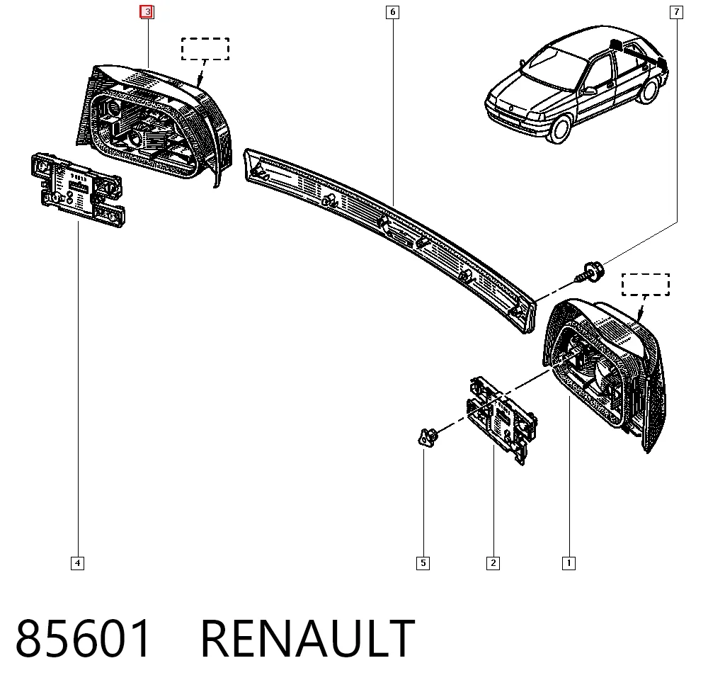 Piloto trasero derecho Renault Clio I