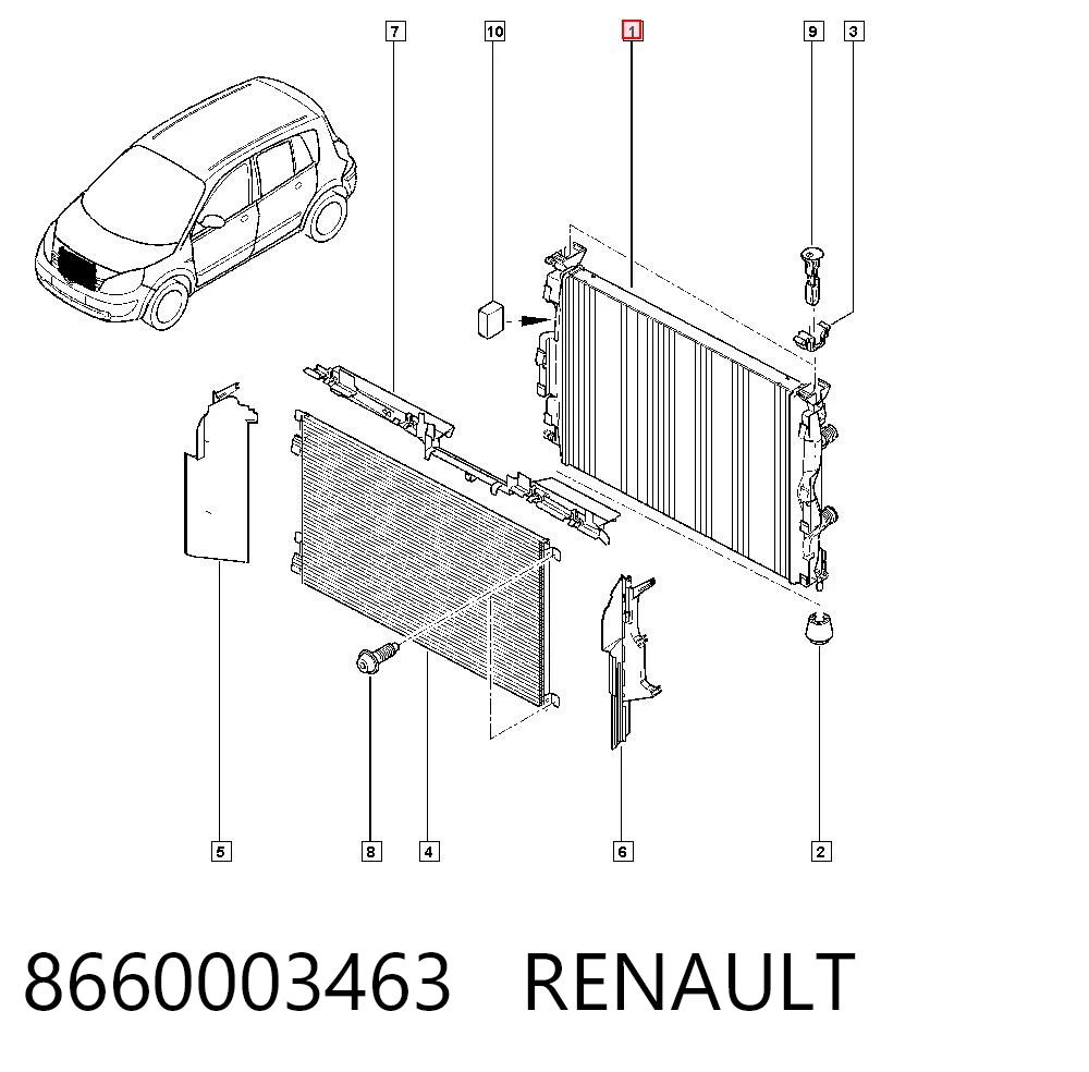 Radiador de água para Renault Scenic II (JM0, JM1)