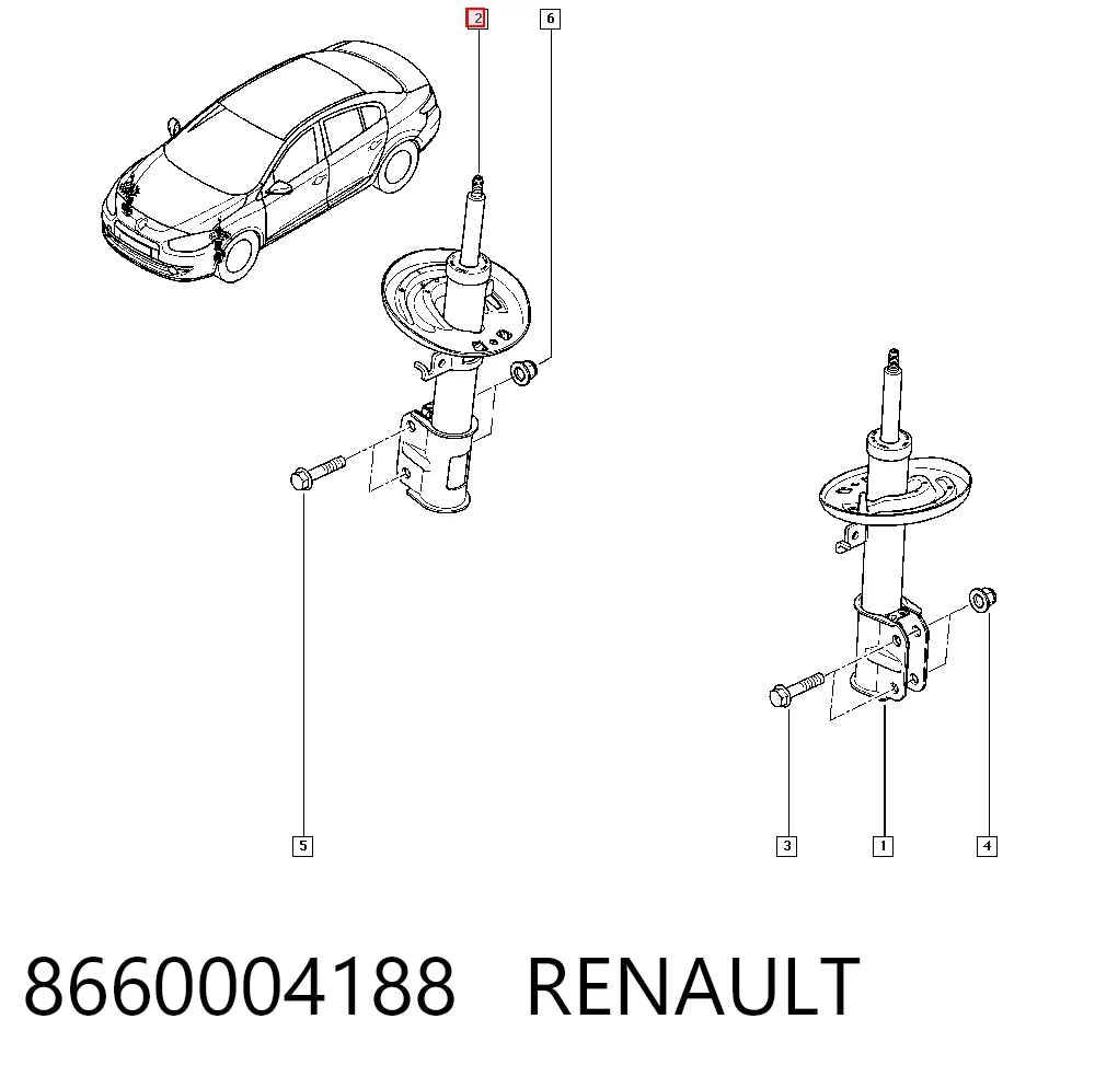 Amortiguador delantero 8660004188 RENAULT