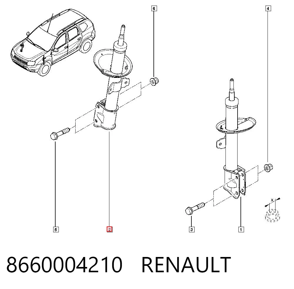 Amortiguador delantero 8660004210 RENAULT