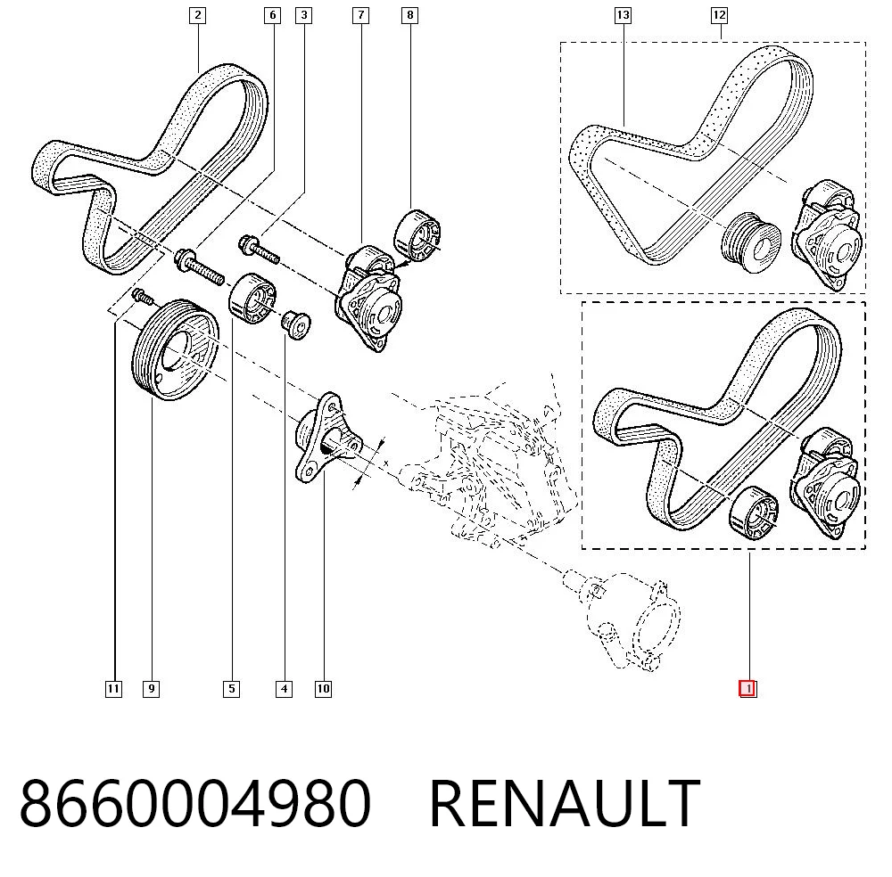 Correa de transmisión 8660004980 RENAULT