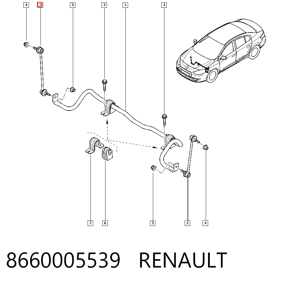 Bieleta estabilizadora delantera para Renault Megane BZ0, BZ1, B3