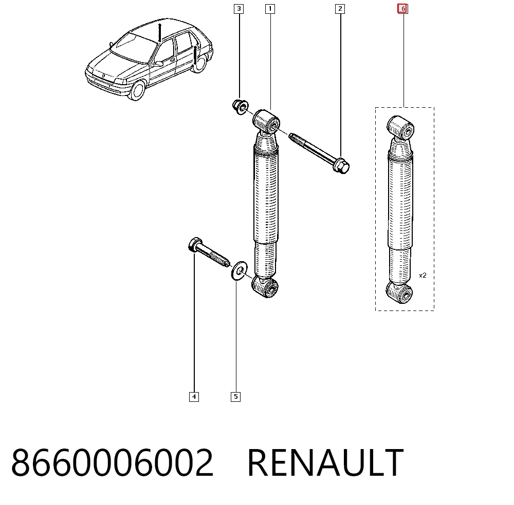Amortiguadores traseros Renault Clio I hatchback comprar en España