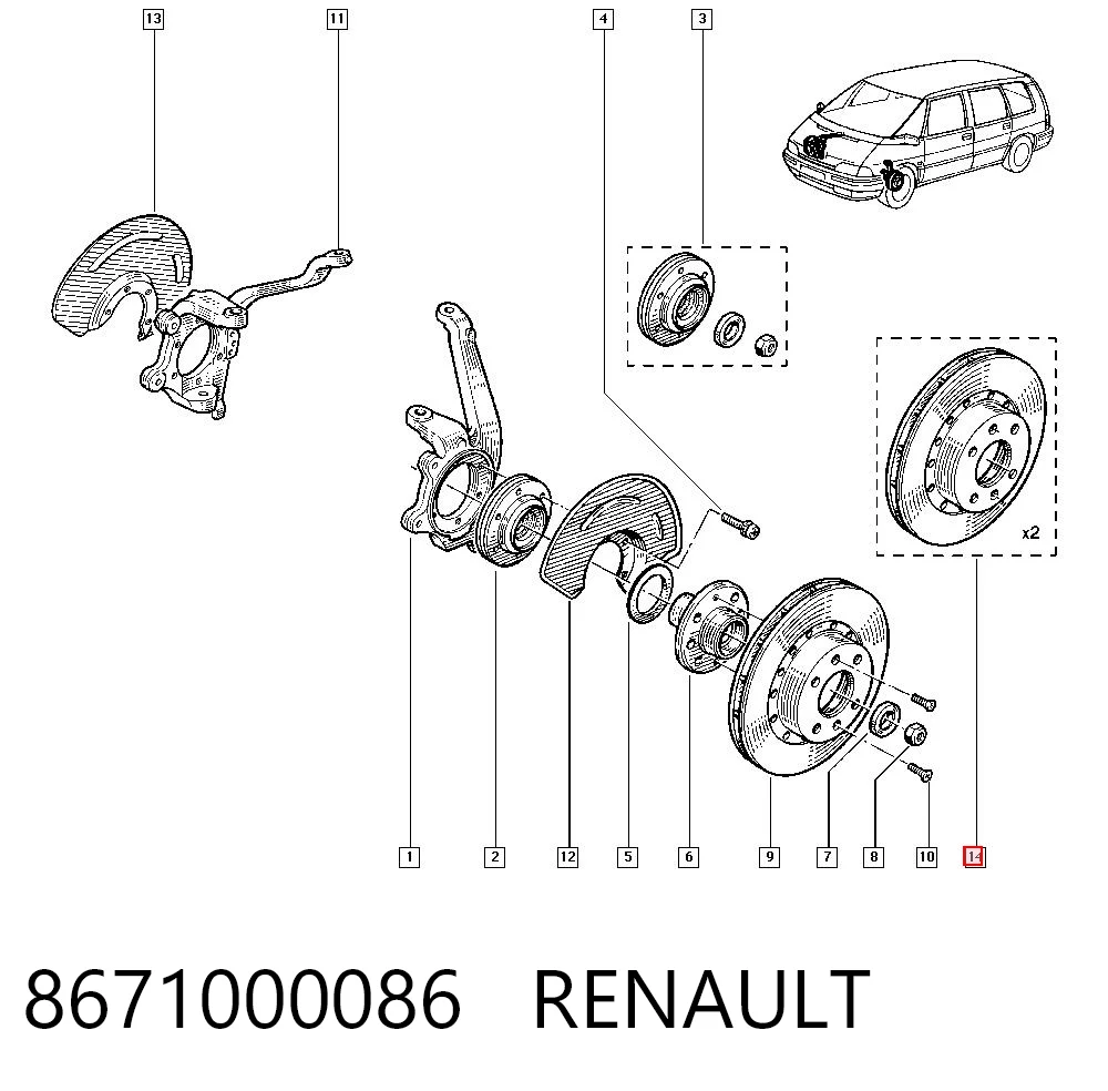 Disco de freno delantero para Renault 18  (134)