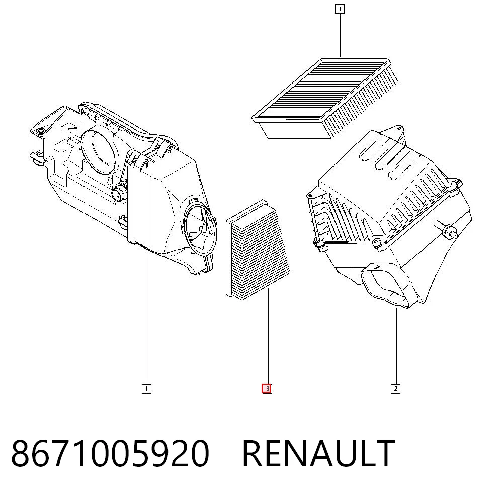 Filtro de aire coche Renault Scenic II (JM0, JM1)