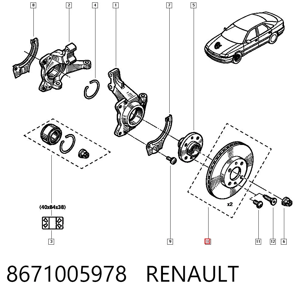 Disco de freno delantero para Renault Espace III (JE)