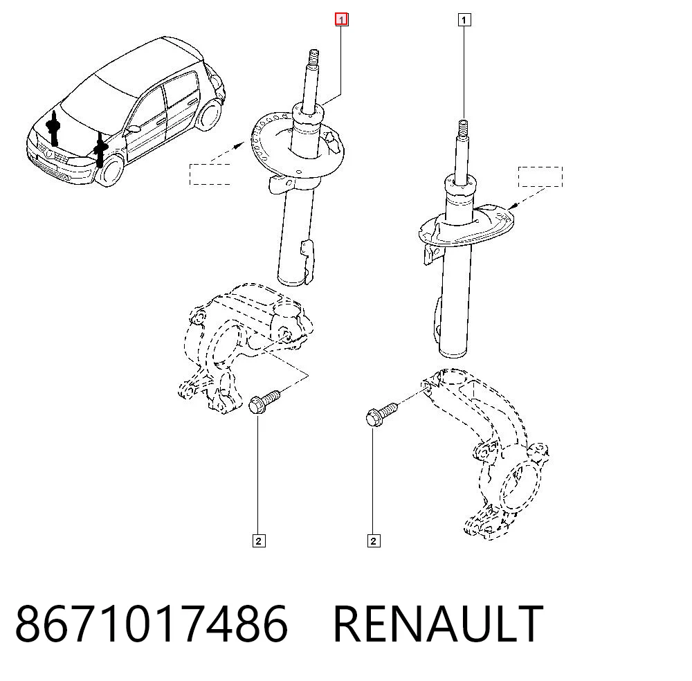 Amortiguador delantero 8671017486 RENAULT