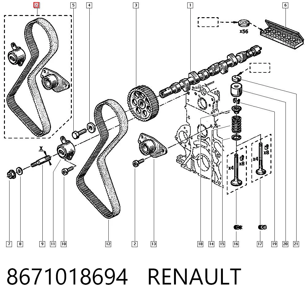 Kit distribución 21  furgoneta (1986-1994) original desde 83,66 €