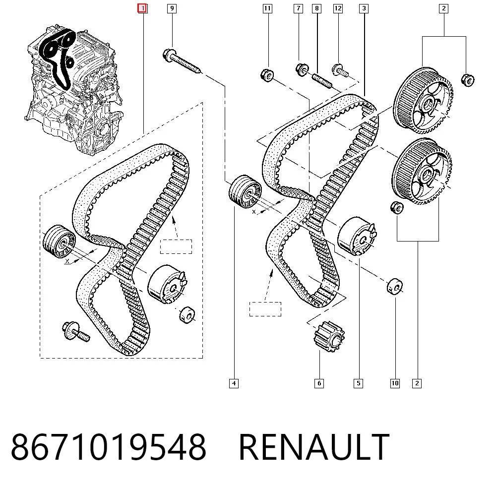 Juego de correas de distribución Renault Clio III (BR01, CR01)