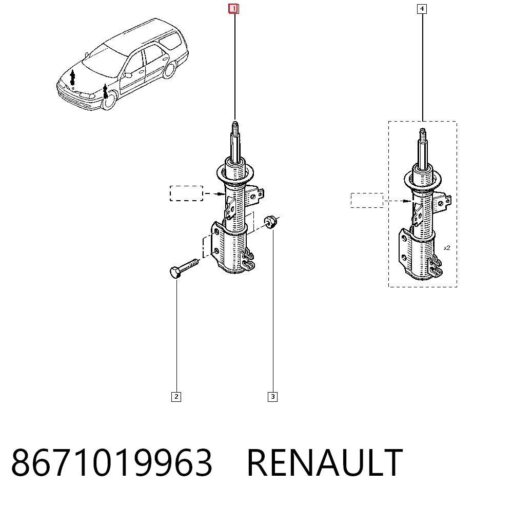 Amortiguador para Renault Laguna K56