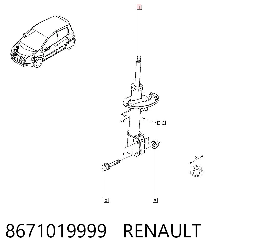 Precio del repuesto Amortiguador delantero Clio III hatchback