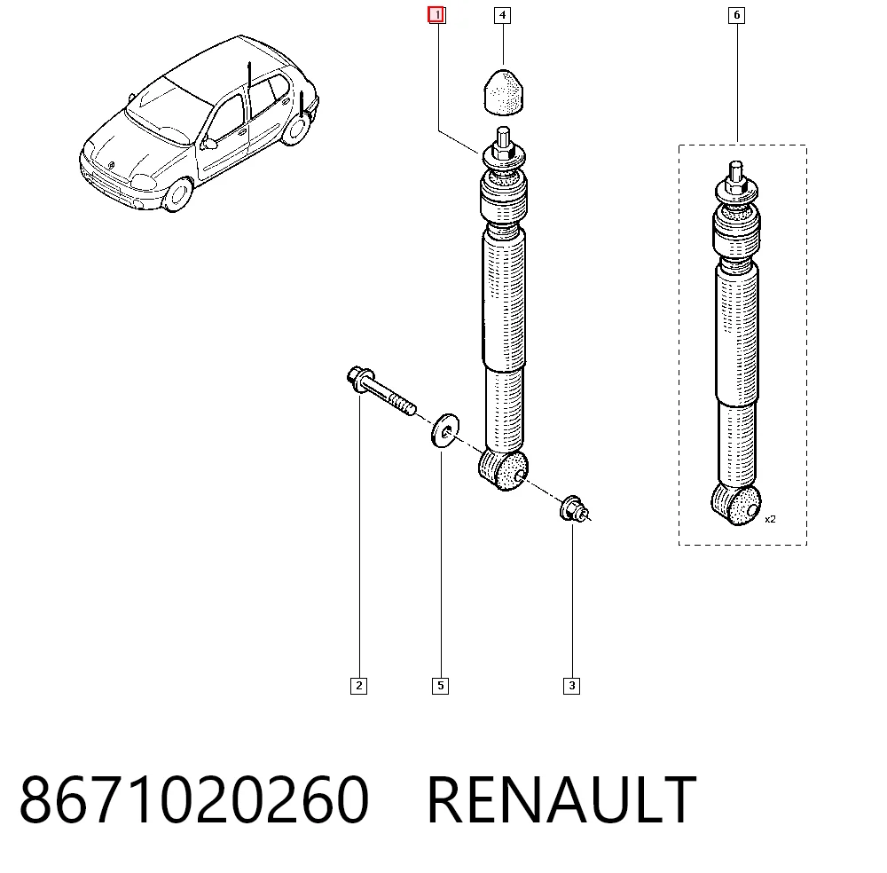 Amortiguadores traseros Clio  sedán (1998-2008) original desde 36,87 €