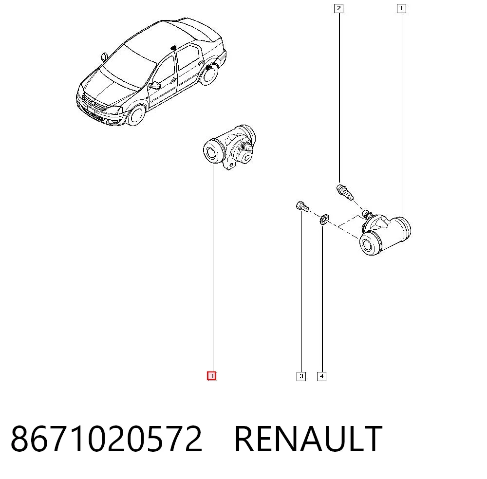 Comprar Bombín de freno de rueda trasero Sandero I BS0, 1
