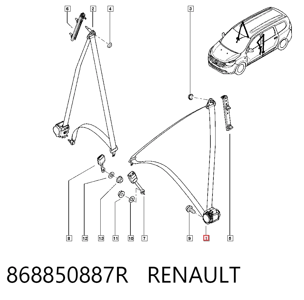 Cinturón de seguridad delantero derecho VAG 868842775R precio, desde 59,53 EUR
