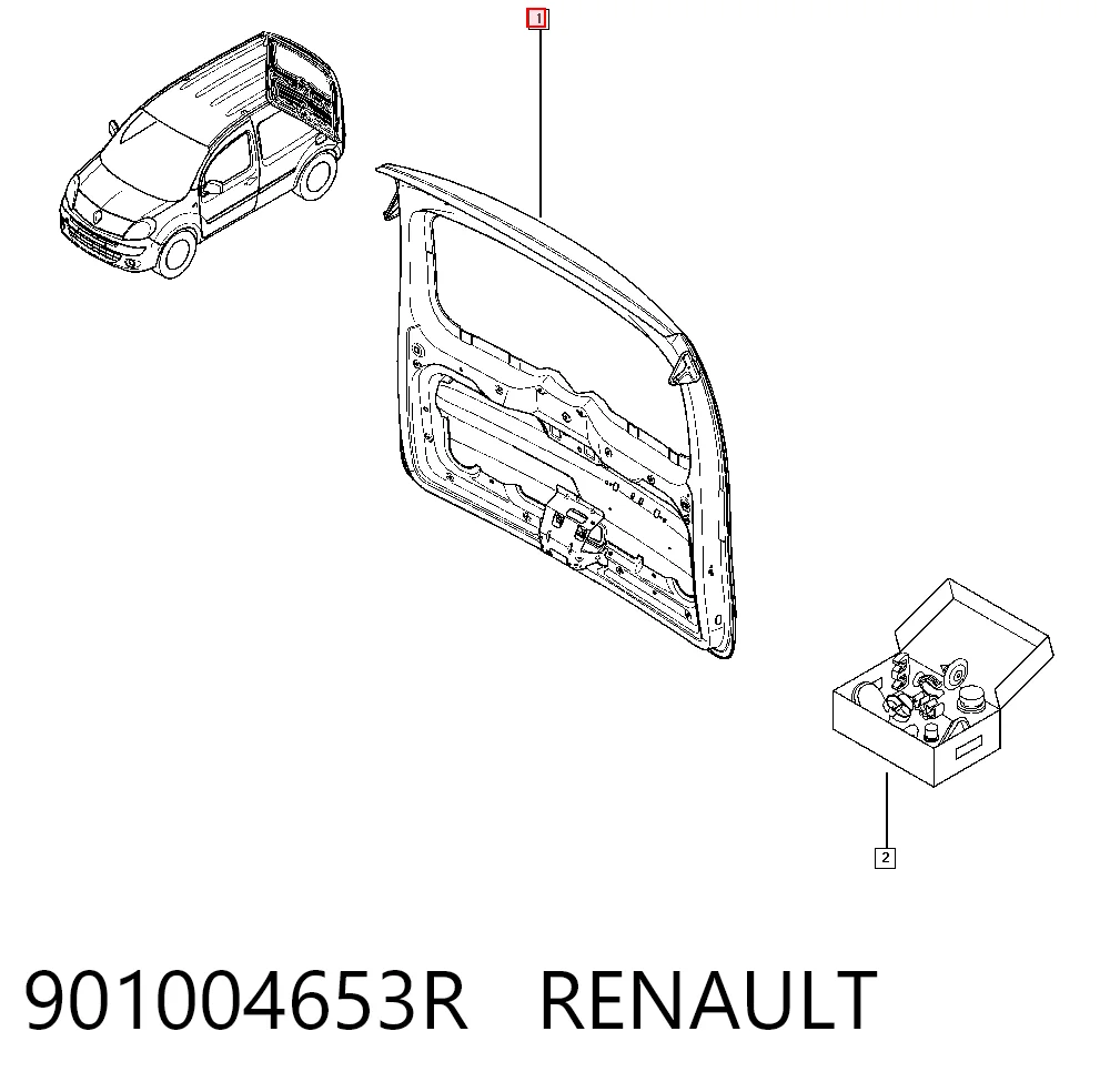 Porton trasero para Renault Kangoo II FW0