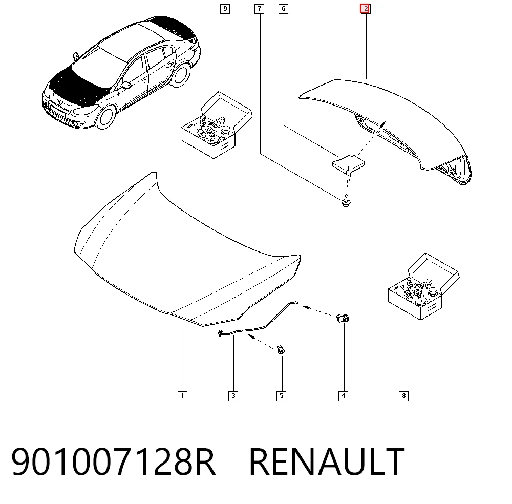 Tapa de maletero para Renault Fluence  L3