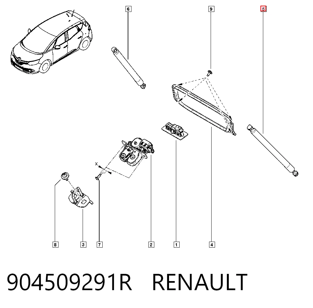 Amortiguadores de maletero Renault Scenic IV (R9)