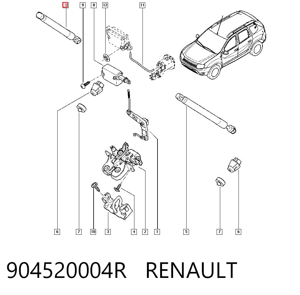 Comprar Amortiguador de la tapa del maletero Renault DUSTER I HS a bajo precio