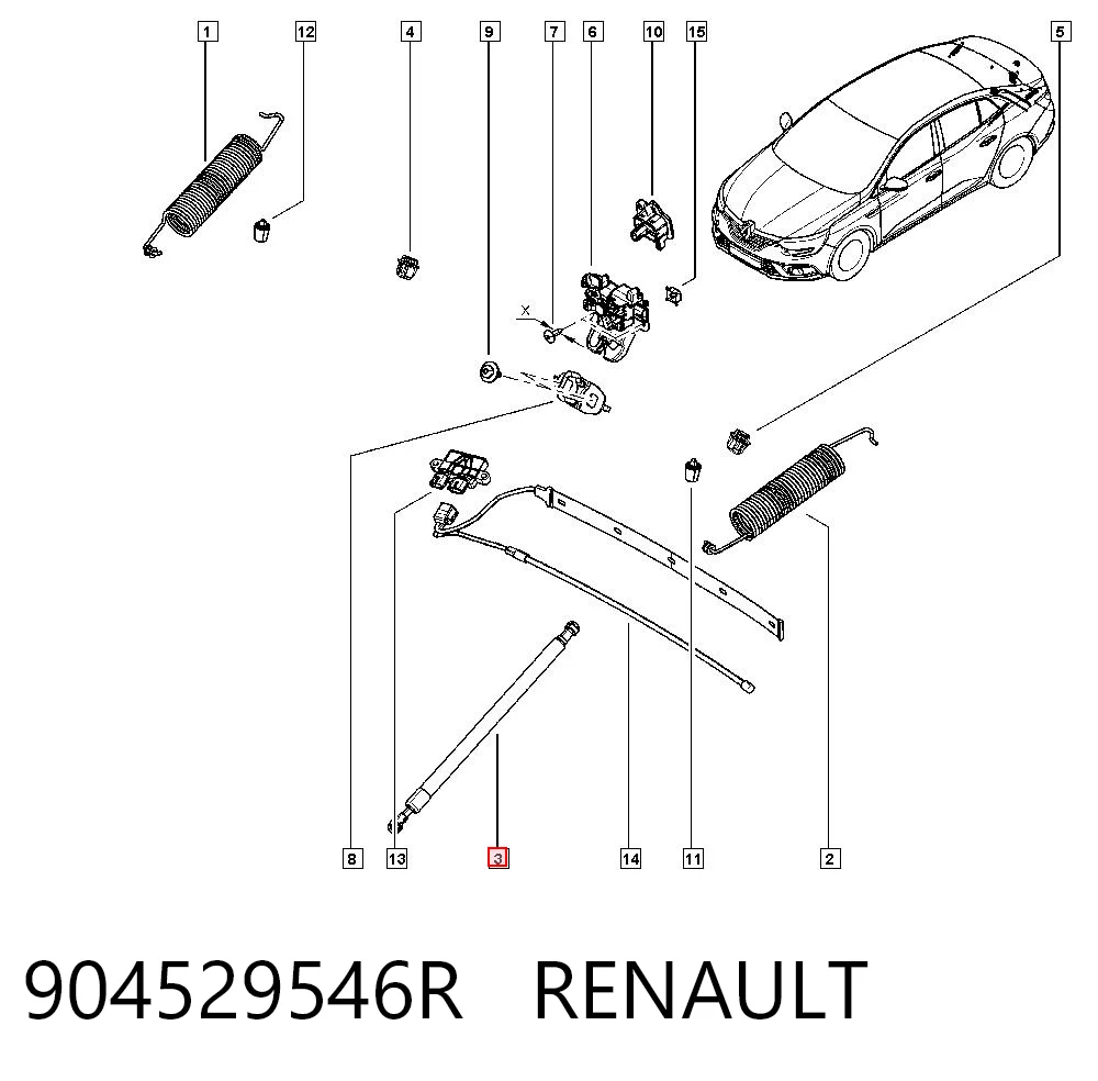 Comprar Amortiguador de la tapa del maletero Renault Megane IV LV a bajo precio