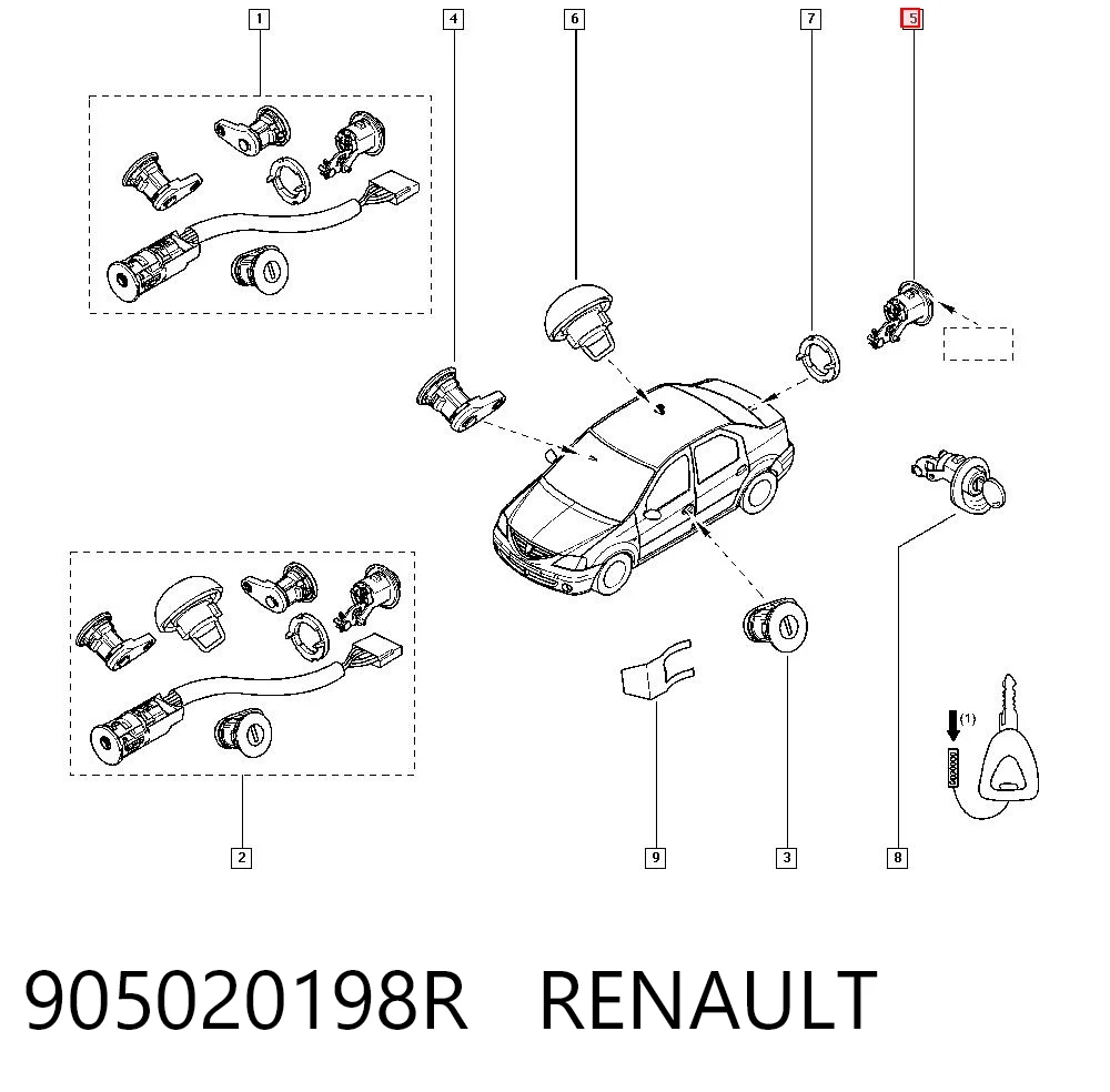 30827021 AND Cilindro de cierre, cerradura de porton