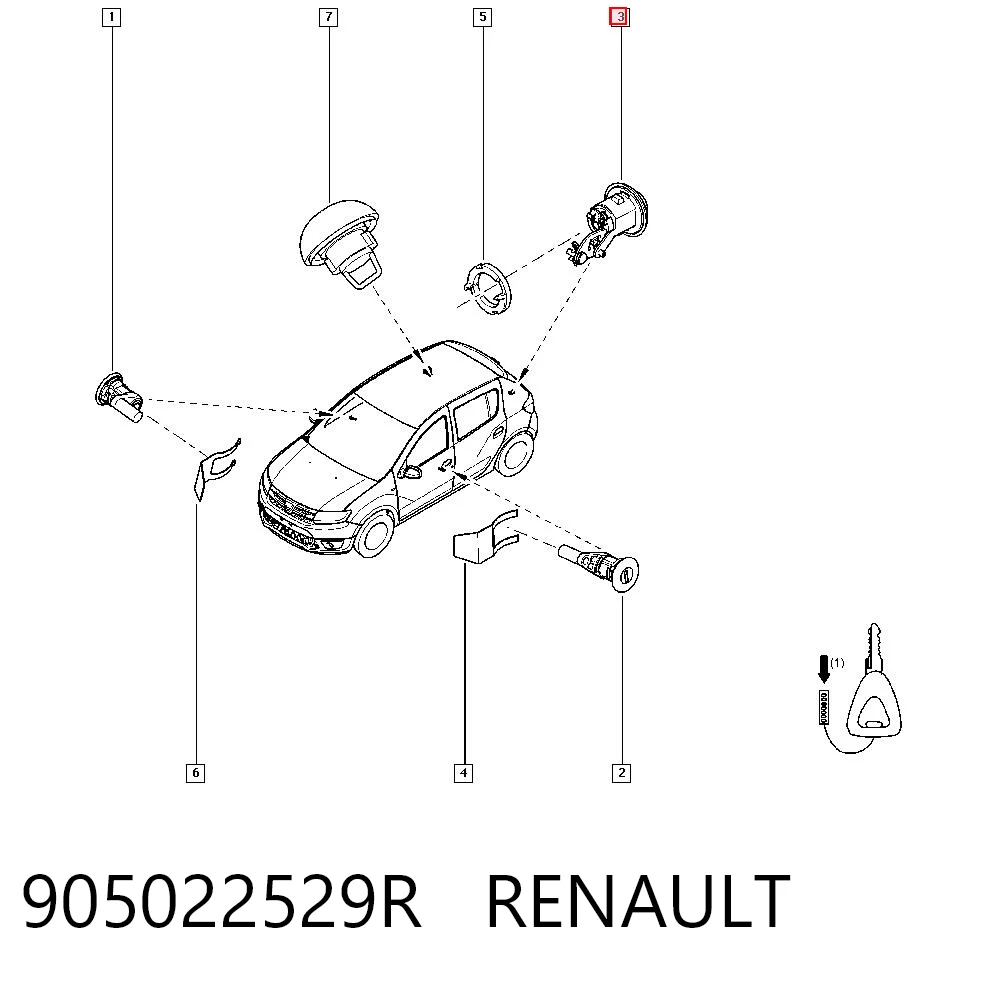 Comprar Cilindro de cerradura de portón trasero Renault DUSTER I HS a bajo precio