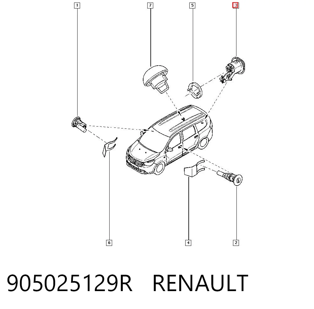 905025129R Renault (RVI) Cilindro de cierre, cerradura de porton