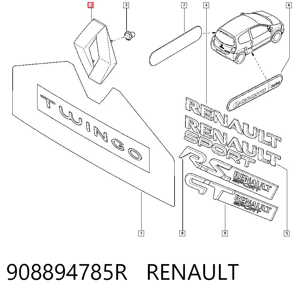 Comprar Emblema de tapa de maletero Renault LOGAN II L52 a bajo precio