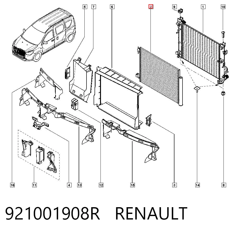 Condensador aire acondicionado Renault DUSTER I (HS)