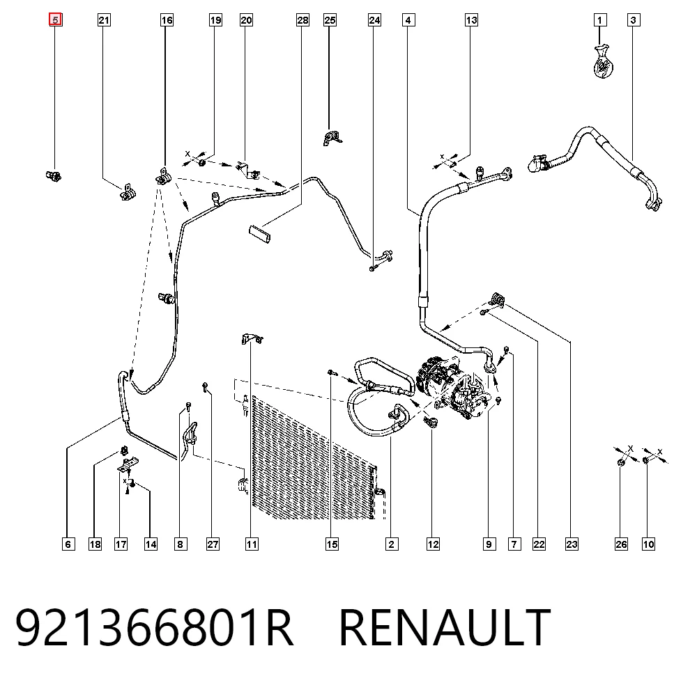 921366801R Renault (RVI) Sensor de baja presion aire acondicionado