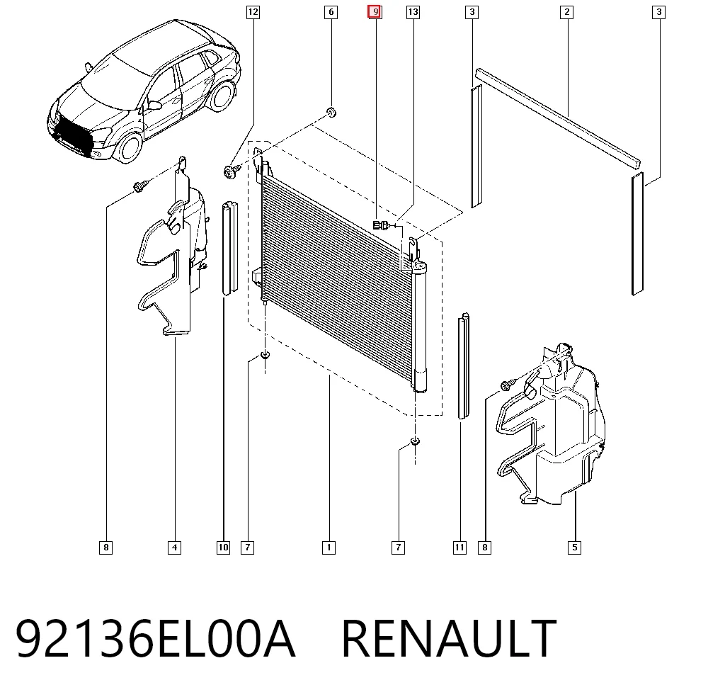 Sensor de presión absoluta del aire acondicionado 92136EL00A RENAULT