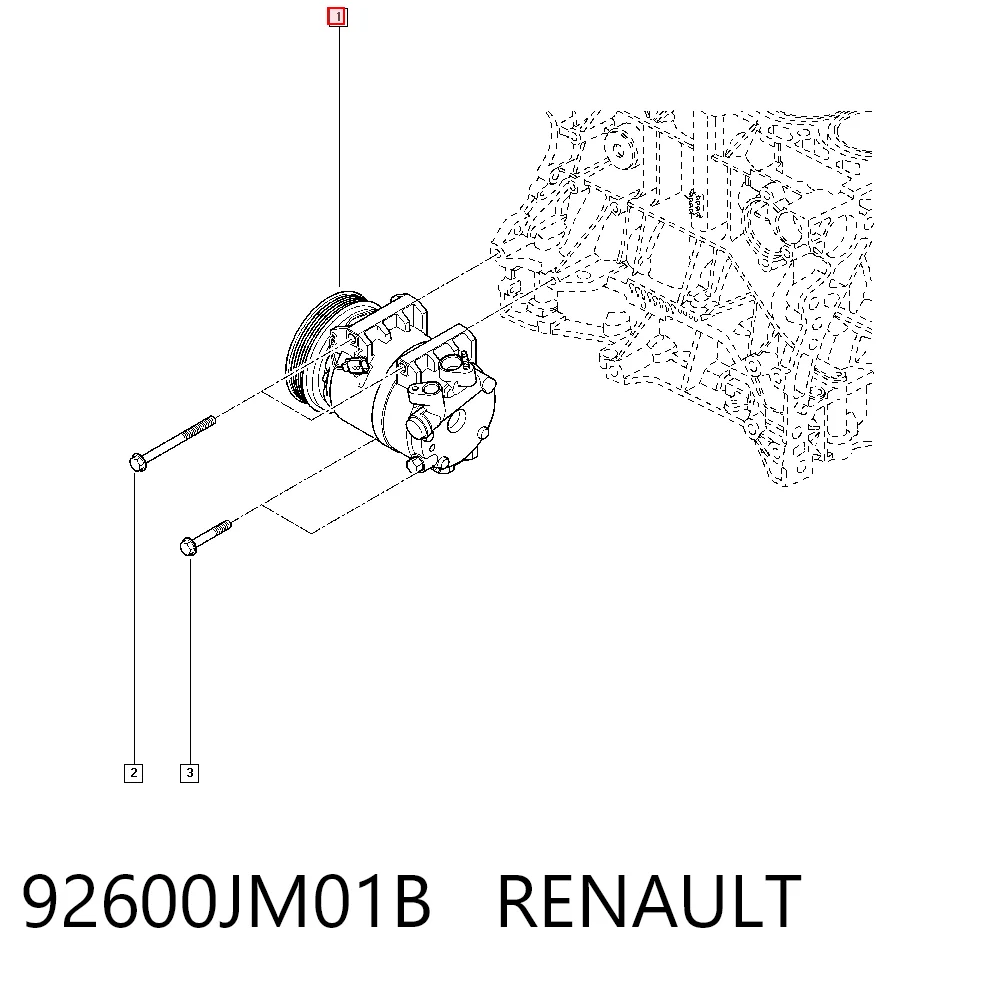 Compresor de aire acondicionado 92600JM01B RENAULT