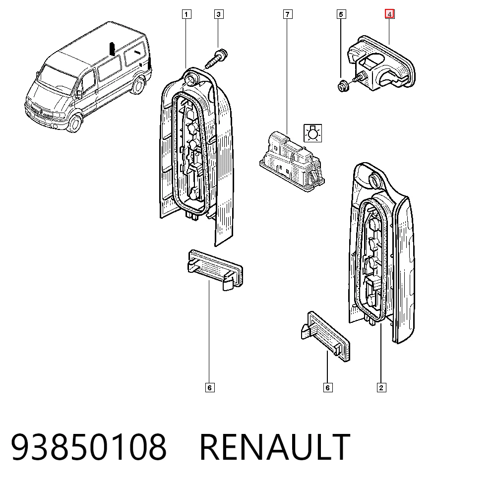  Tercera luz de freno Opel Combo 