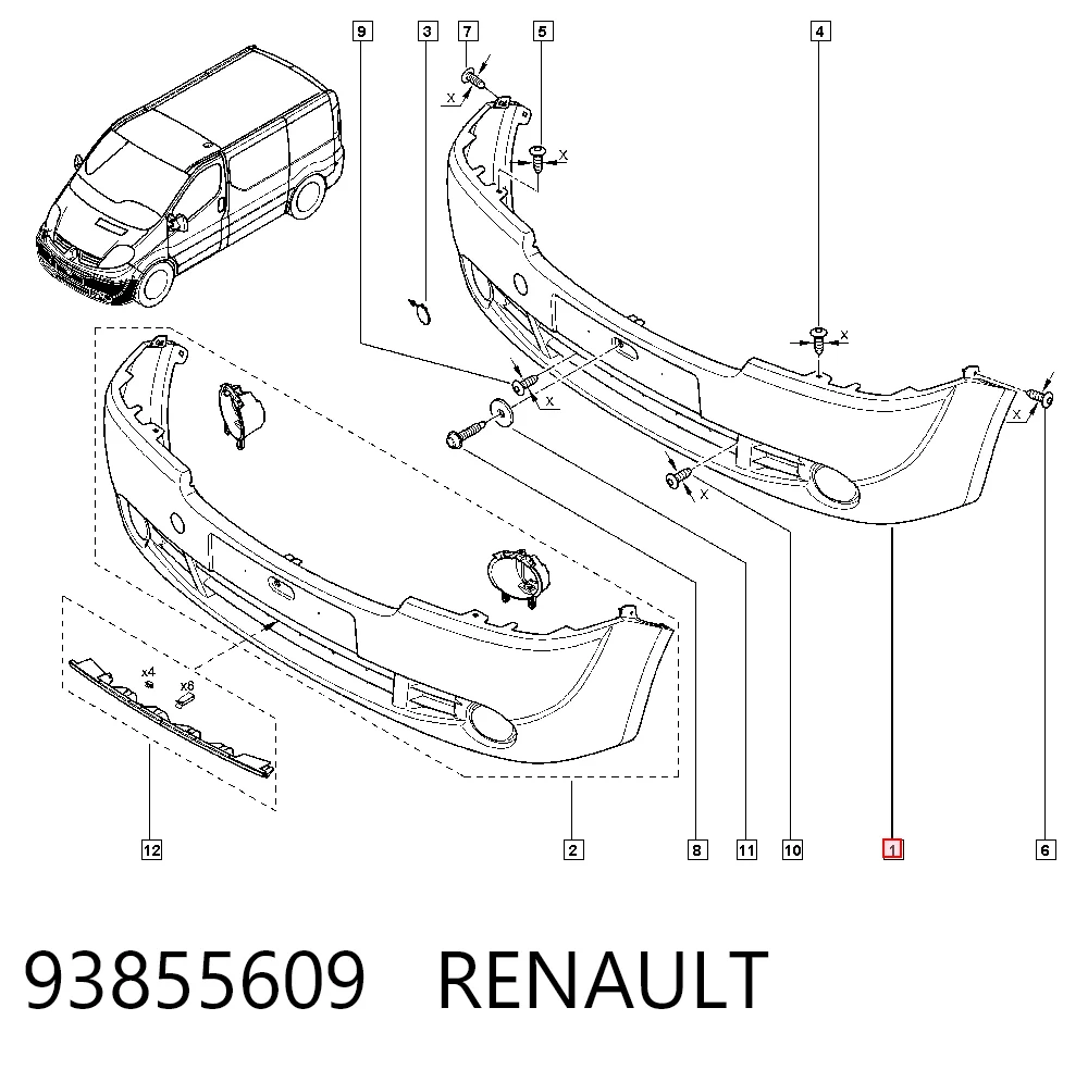 Parachoques delantero 93855609 RENAULT