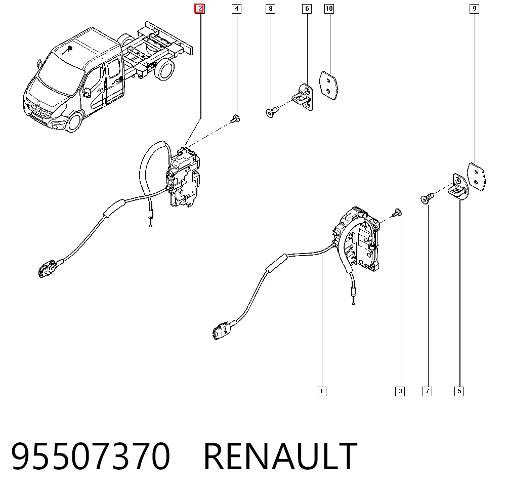 Cerradura de puerta delantera derecha 95507370 RENAULT