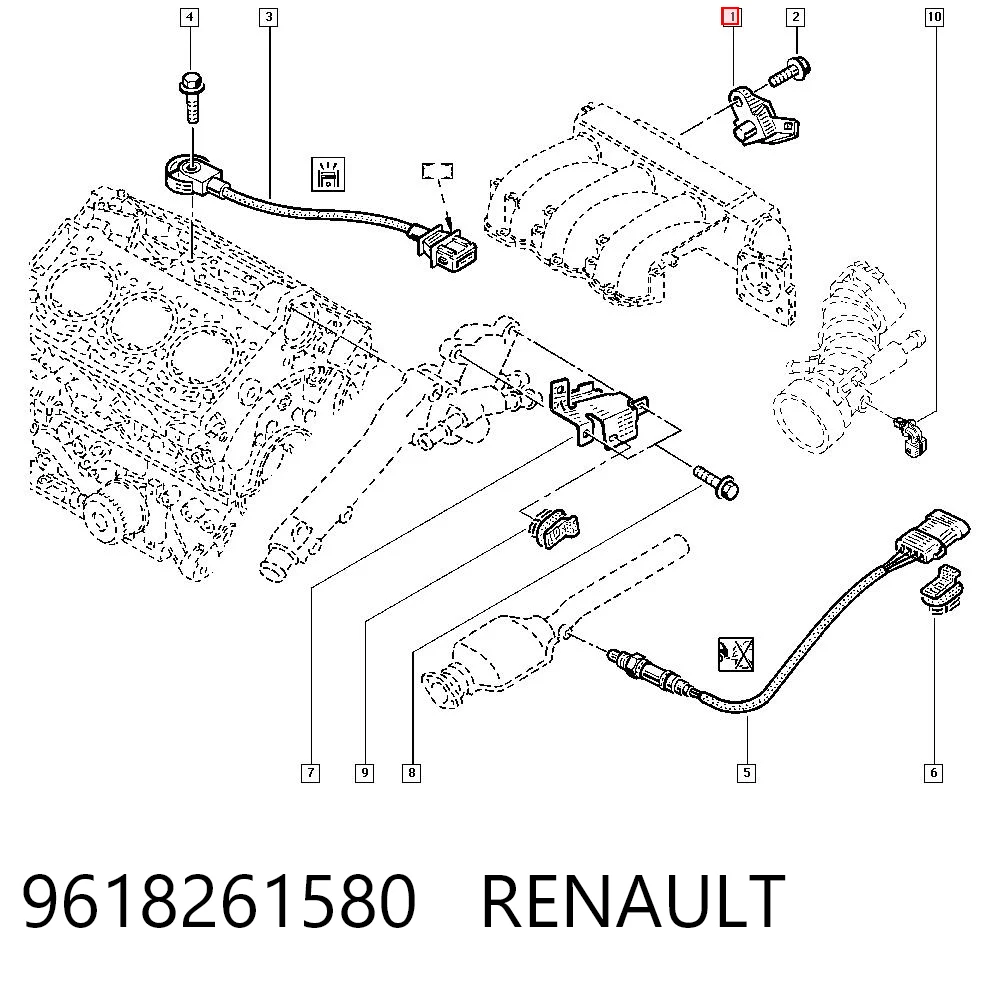 Sensor de presión del colector de admisión 9618261580 RENAULT