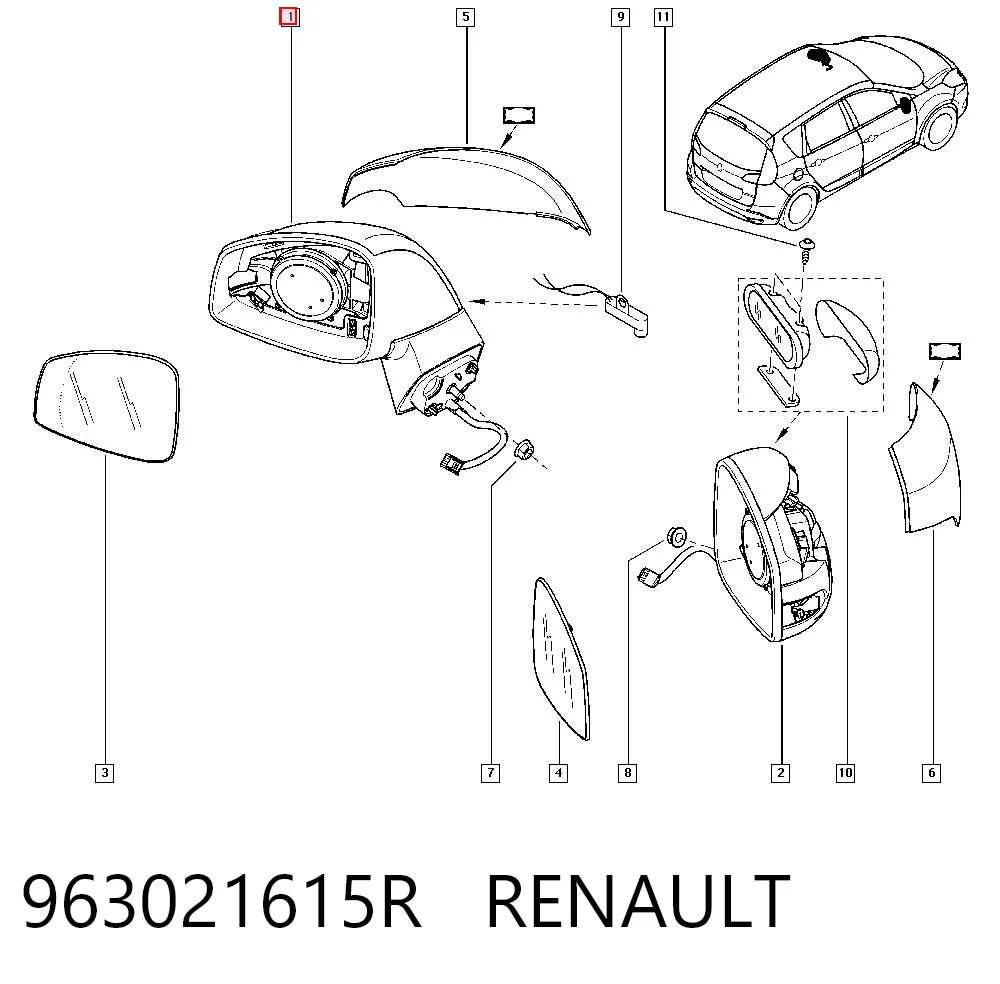 Espejo retrovisor izquierdo Renault Scenic III (2009-2016)