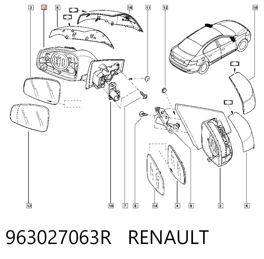 Comprar Espejo de retrovisor izquierdo Renault Fluence  L3