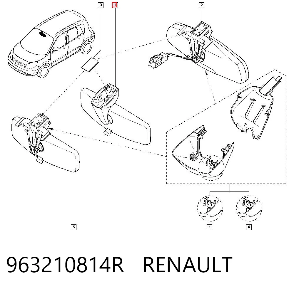 Comprar Retrovisor interior Renault Kangoo II FW0 a bajo precio