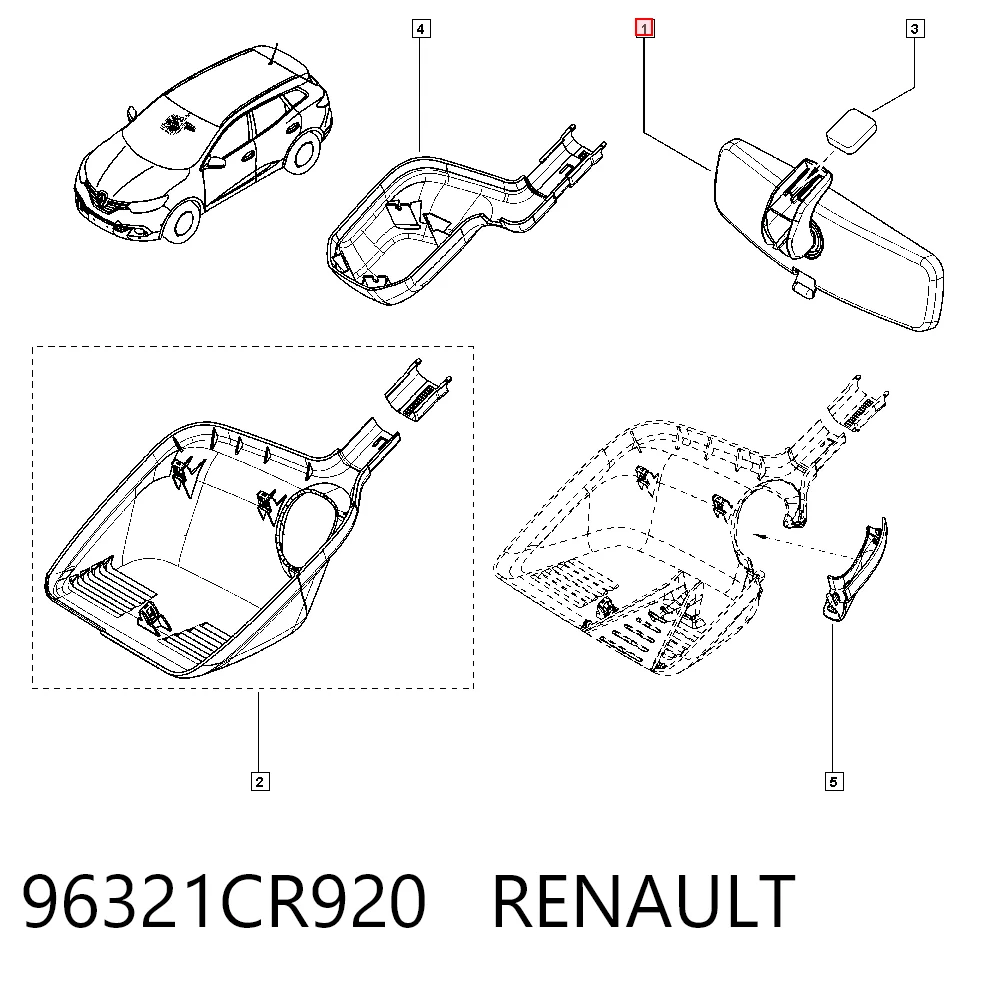 Espejo retrovisor interior para Nissan Qashqai II J11